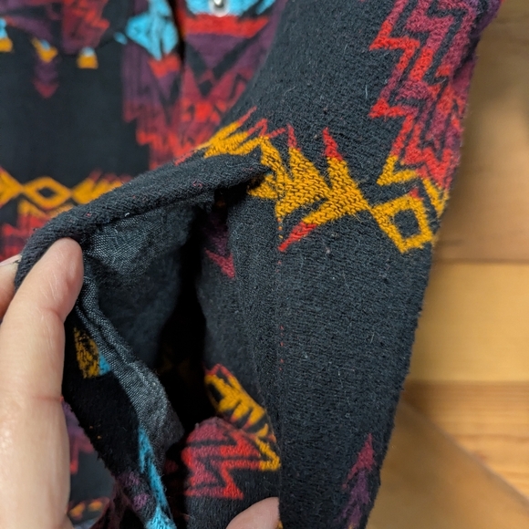 Rock and Roll Denim Medium Southwestern Print Shirt Jacket Western Snap Cowboy - Picture 6 of 12